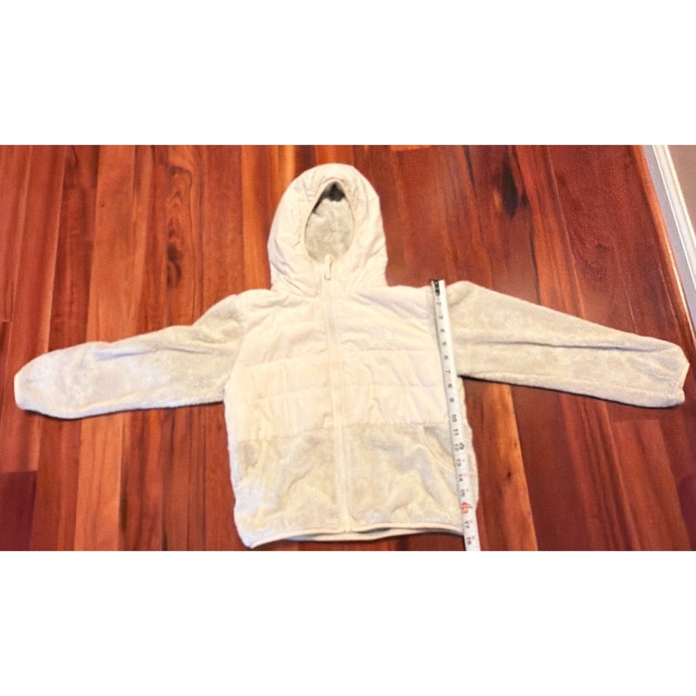 The North Face Girls White Long Sleeve Full-Zip Puffer Jacket Size L (14/16)